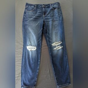 American Eagle Outfitters Curvy High Rise Blue Distressed Jeggings